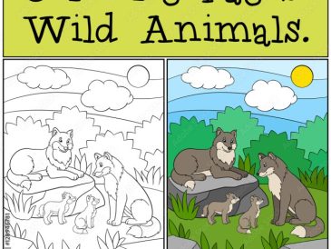 Coloring pages wild forest animals wolf