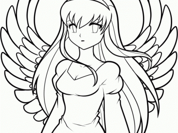 Coloring pages anime angel