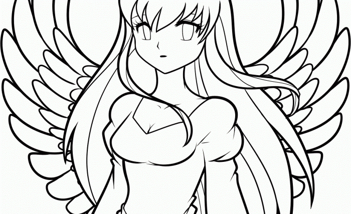 Coloring pages anime angel