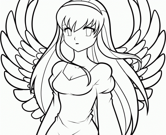 Coloring pages anime angel