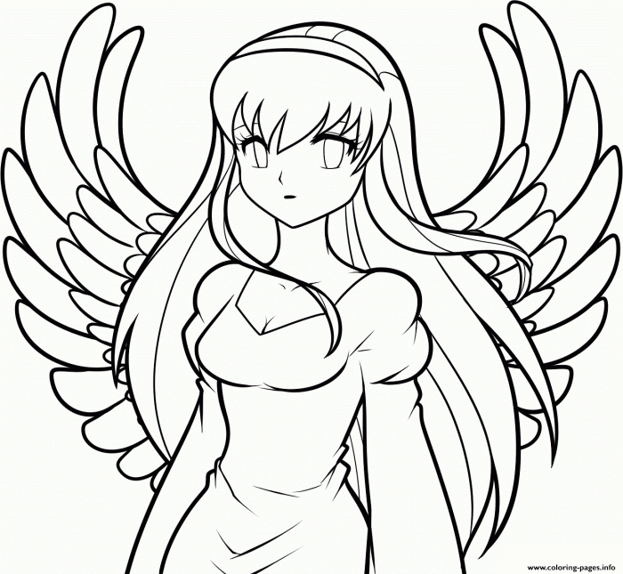 Coloring pages anime angel