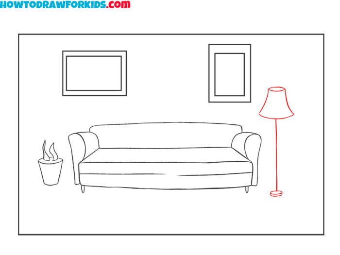 Animation living room drawing easy