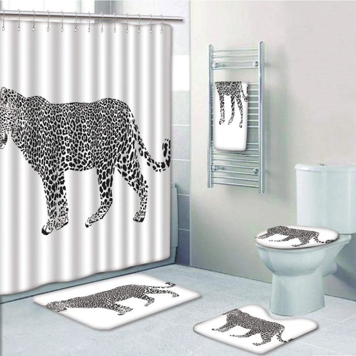 Leopard print bathroom decor set