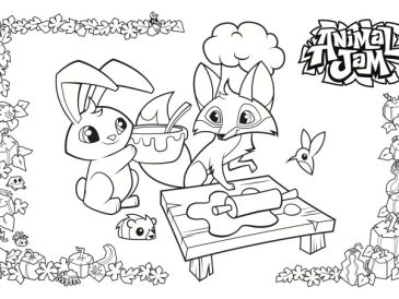 Coloring page animal jam pet foxes