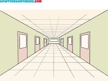 Hallway drawing perspective point drawings paintingvalley