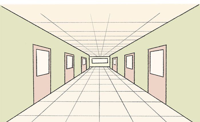 Hallway drawing perspective point drawings paintingvalley