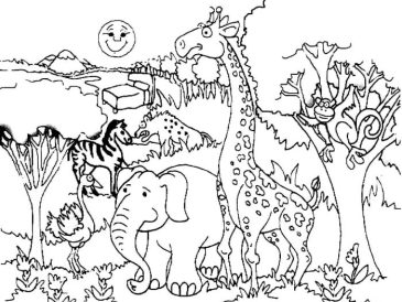 Flying animals habitat coloring sheet