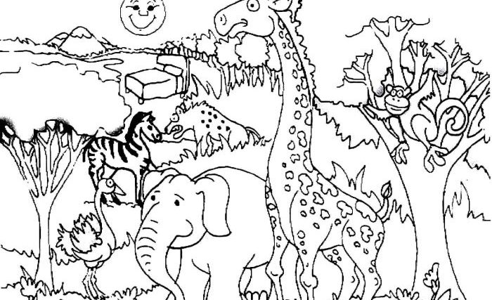 Flying animals habitat coloring sheet