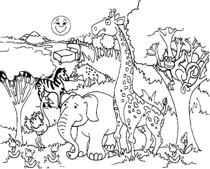 Flying animals habitat coloring sheet