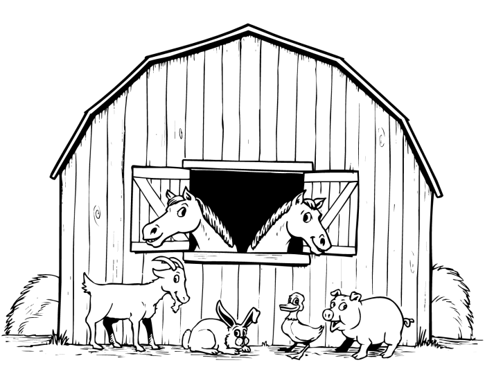 Farm coloring pages with animals free