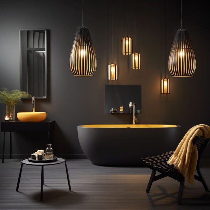 Black gold bathroom decor