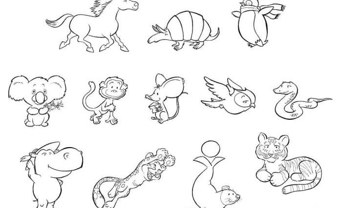 Coloring book for kids animals