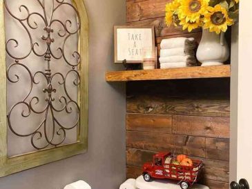 Easy fall bathroom decor