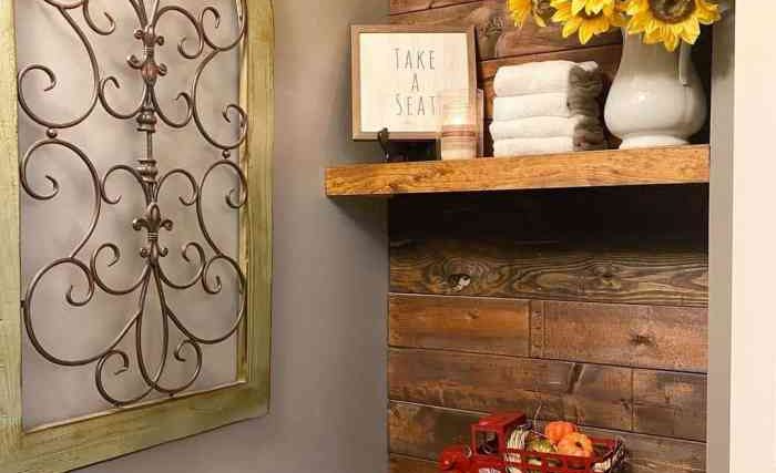 Easy fall bathroom decor