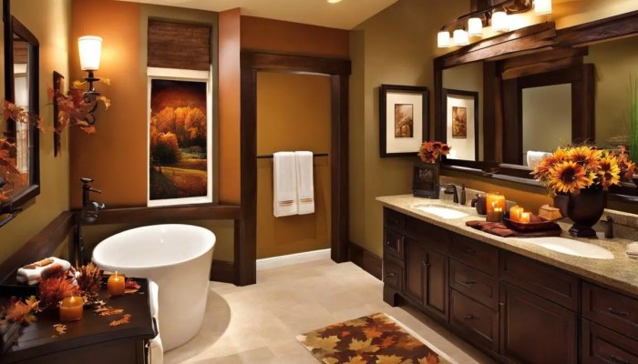 Easy fall bathroom decor