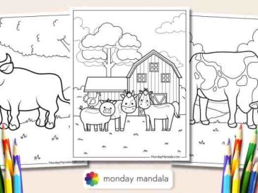 Farm animal coloring sheets to print