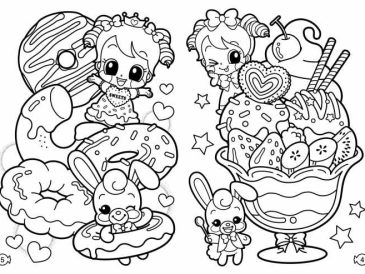 Cute kawaii anime printables coloring