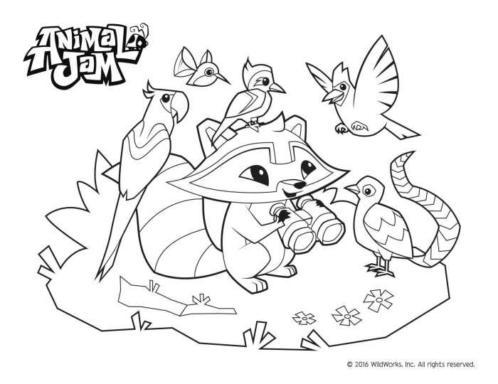 Coloring page animal jam pet foxes