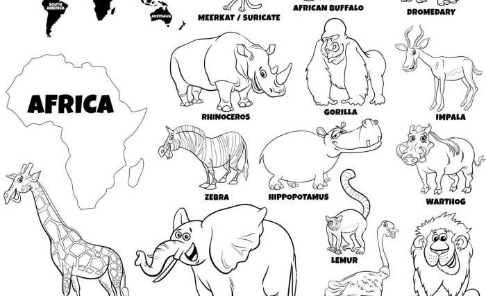 African animal coloring pages for kids