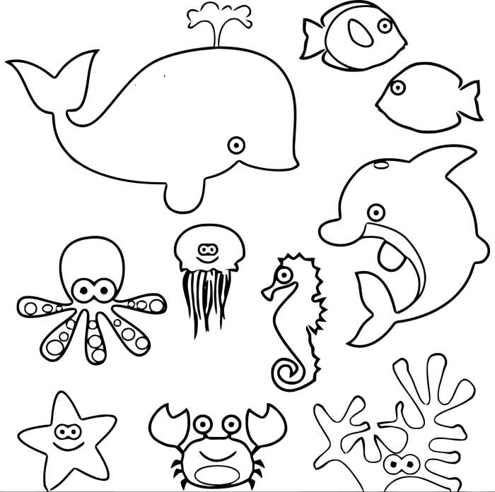 Coloring pages sea animals