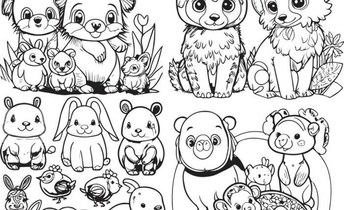 Coloring pages baby animals dog