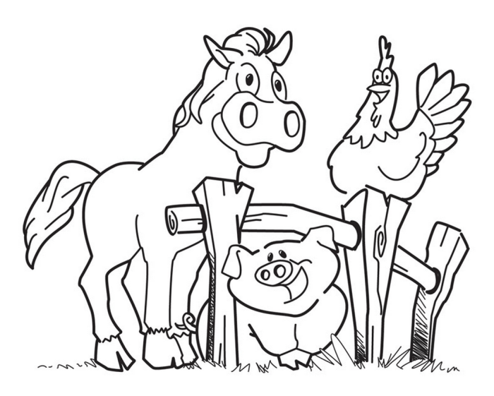 Farm coloring pages with animals free