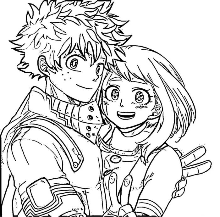 Anime coloring pages my hero academia