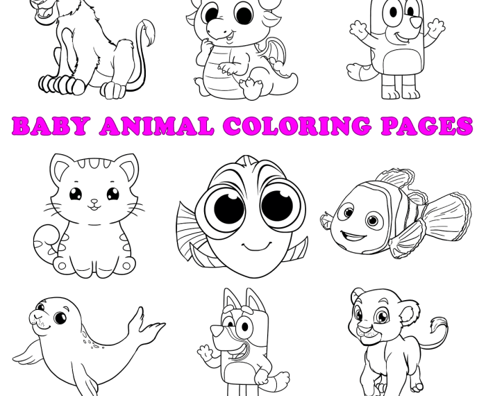 Printable cute animal coloring pages