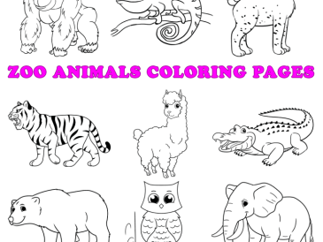 Animal coloring postcards free