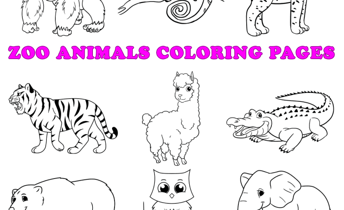 Animal coloring postcards free