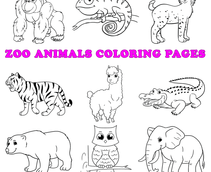 Animal coloring postcards free