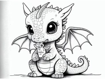 Animal coloring pages easy dragon