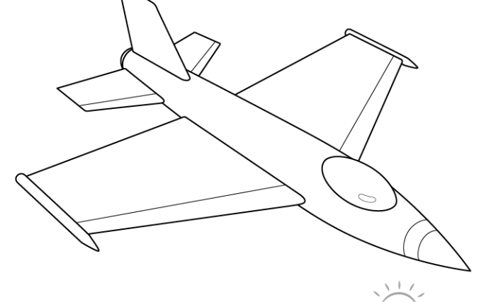 Small jet easy drawing