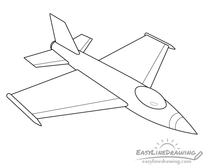 Small jet easy drawing