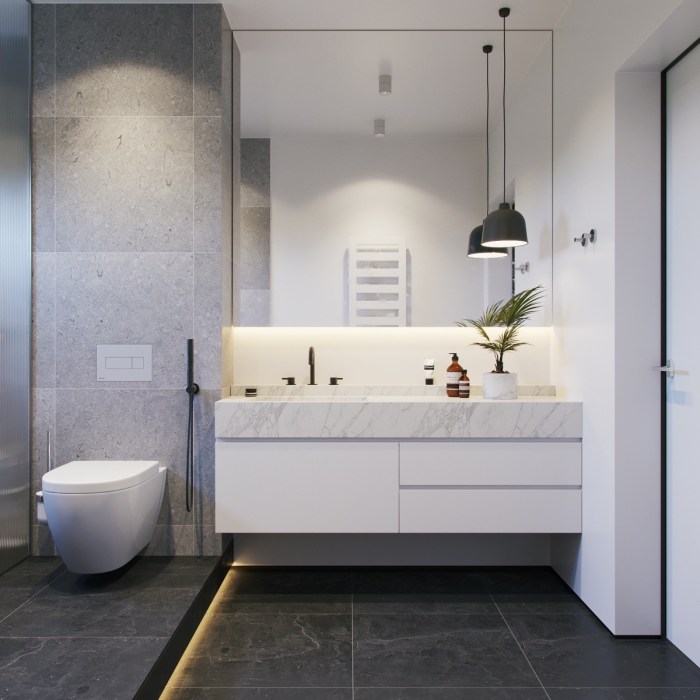 Black white grey bathroom decor