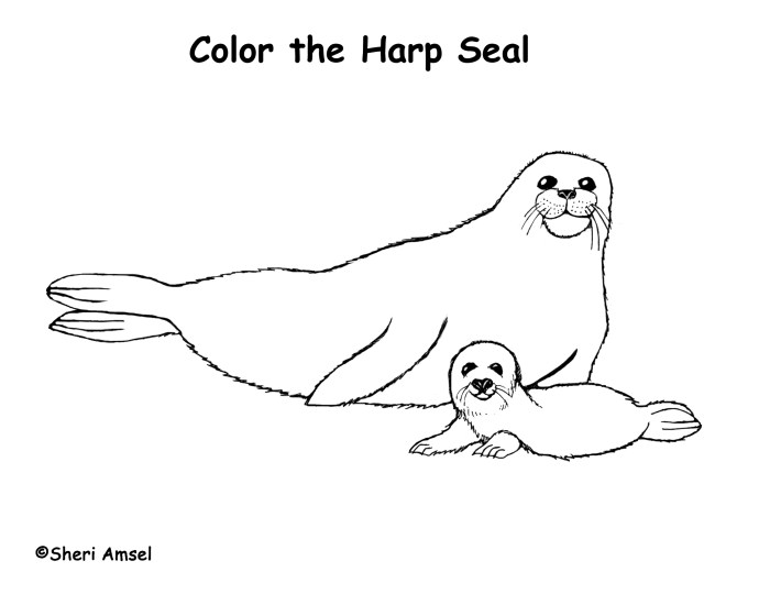 Free printable arctic animal coloring pages