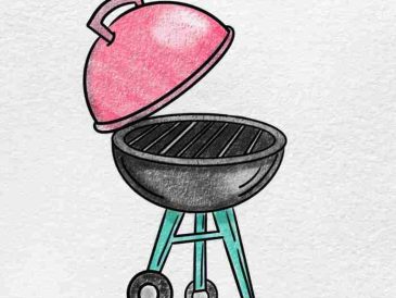 Green egg grill drawing easy