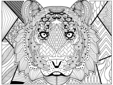 Coloring pages animal mosaic