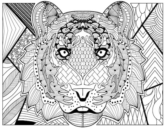 Coloring pages animal mosaic