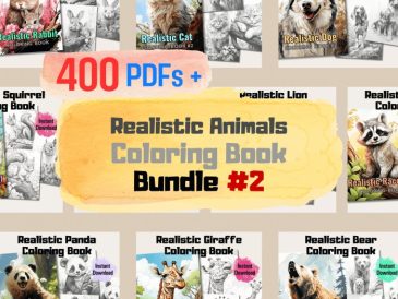 Realistic animal coloring books