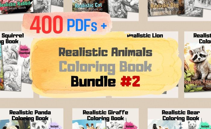 Realistic animal coloring books