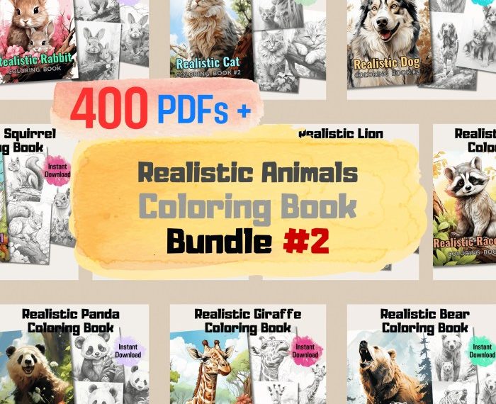 Realistic animal coloring books