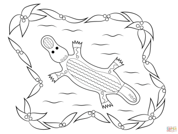 Aboriginal animal coloring book page