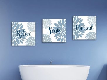 Bathroom wall decor canvas