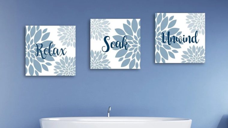 Bathroom wall decor canvas