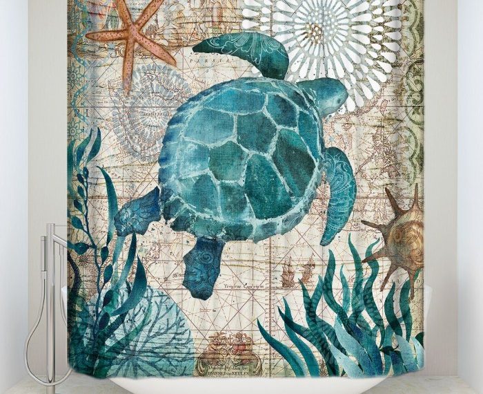 Sea turtle bathroom decor