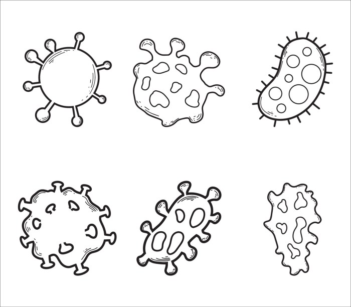 Bacteria having a party drawing easy