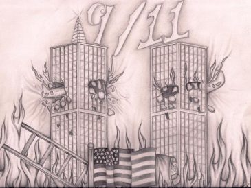 9/11 towers drawing easy