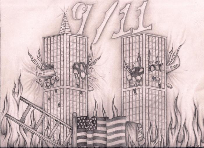 9/11 towers drawing easy