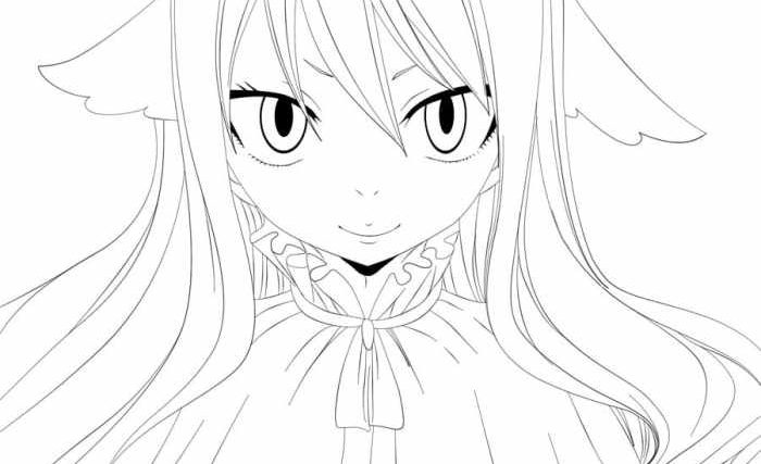 Fairy tale anime coloring page